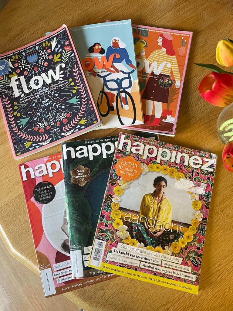 3 x Happinez en 3 x Flow (één met mooie 365 dagen kalender), Ophalen of Verzenden