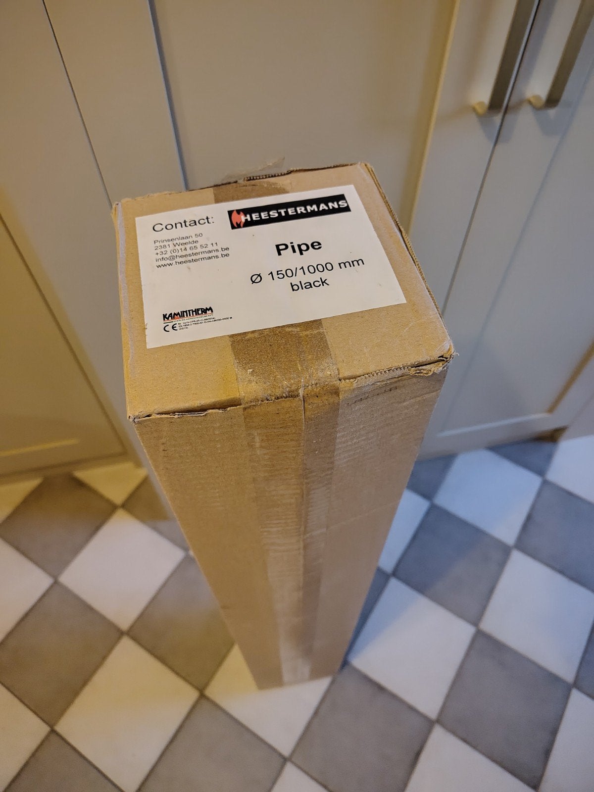 Kachelpijp zwart Ø150/1000 mm, Overige materialen, Nieuw, Ophalen of Verzenden, Minder dan 2 meter
