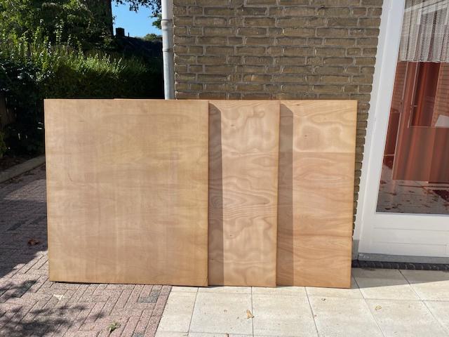 3 Houten Platen gefineerd met kern van hout, Ophalen, Gebruikt, Overige typen, 50 mm of meer
