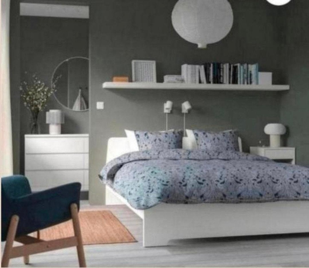 Ikea double bed,slatted bases,good mattress (140x200cm)., Ophalen, Tweepersoons