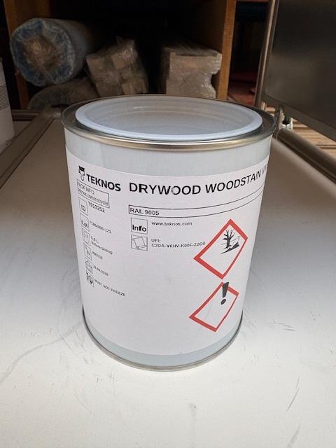 Drywood woodstain VV Ral 9005 zwart glans , Ophalen, Zwart, Nieuw, Beits