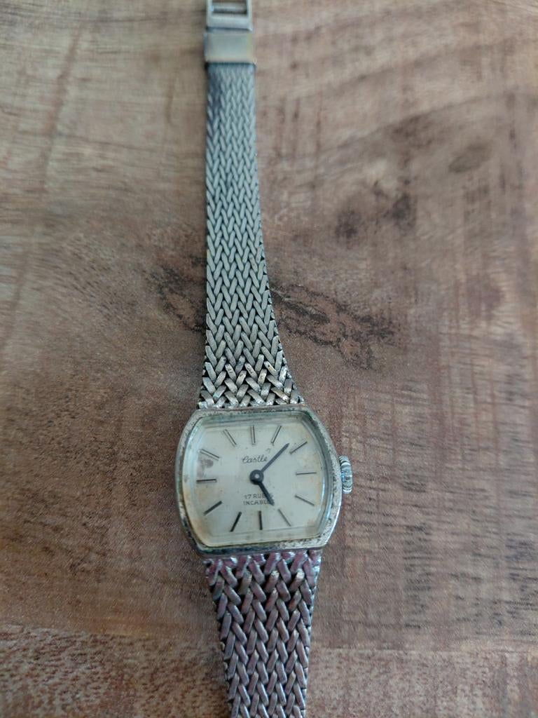 Zilveren dameshorloge, Sieraden, Tassen en Uiterlijk, Horloges | Dames, Ophalen of Verzenden, Zilver, Staal, Overige merken