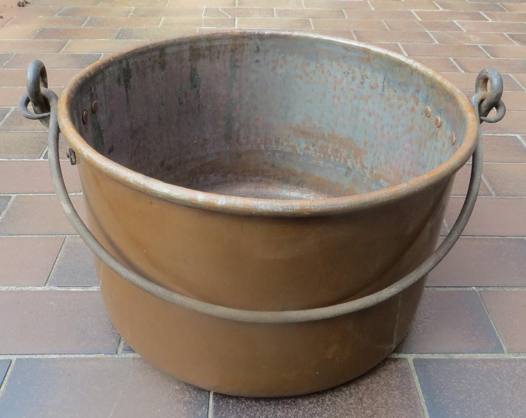 Koperen ketel zware doorsnee 42 cm hoog 26 cm handmade, Ophalen, Koper