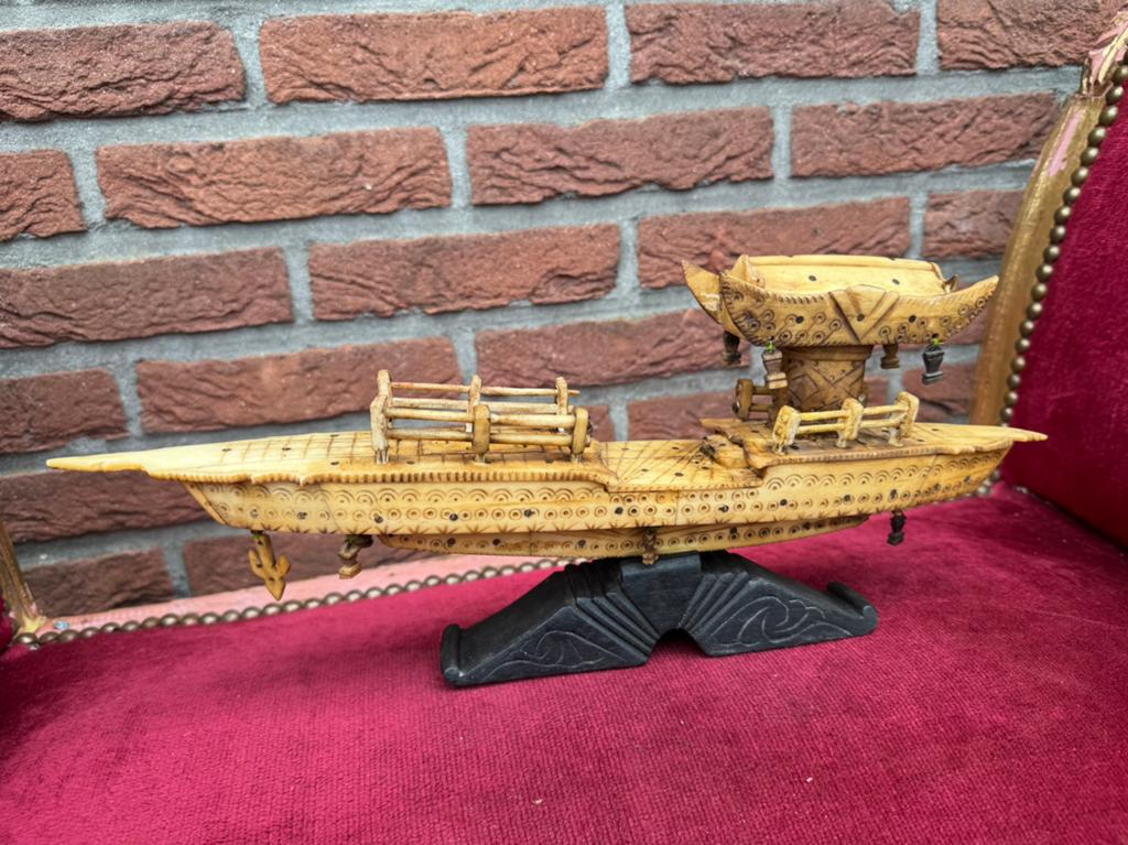 rituele Chinese boot, handwerk van been, Ophalen of Verzenden