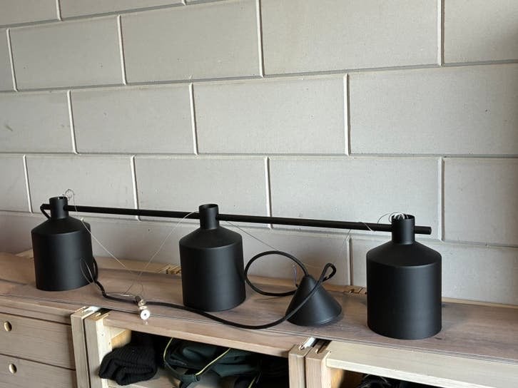 Zero Silo-trio Hanglamp zwart (design), Ophalen, Minimalistisch design, Gebruikt, E27 (groot)