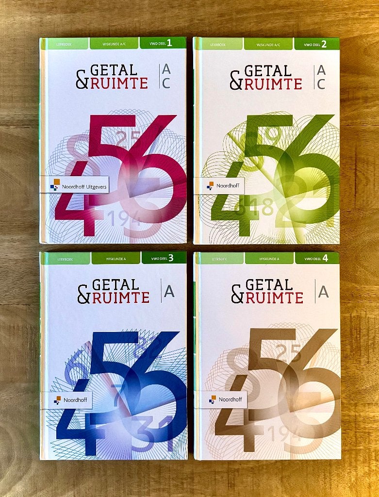 Getal & Ruimte VWO A/C Deel 1, 2, 3, 4 + Uitwerkingen. Ed 12, Boeken, VWO, Wiskunde A, Ophalen of Verzenden, Zo goed als nieuw