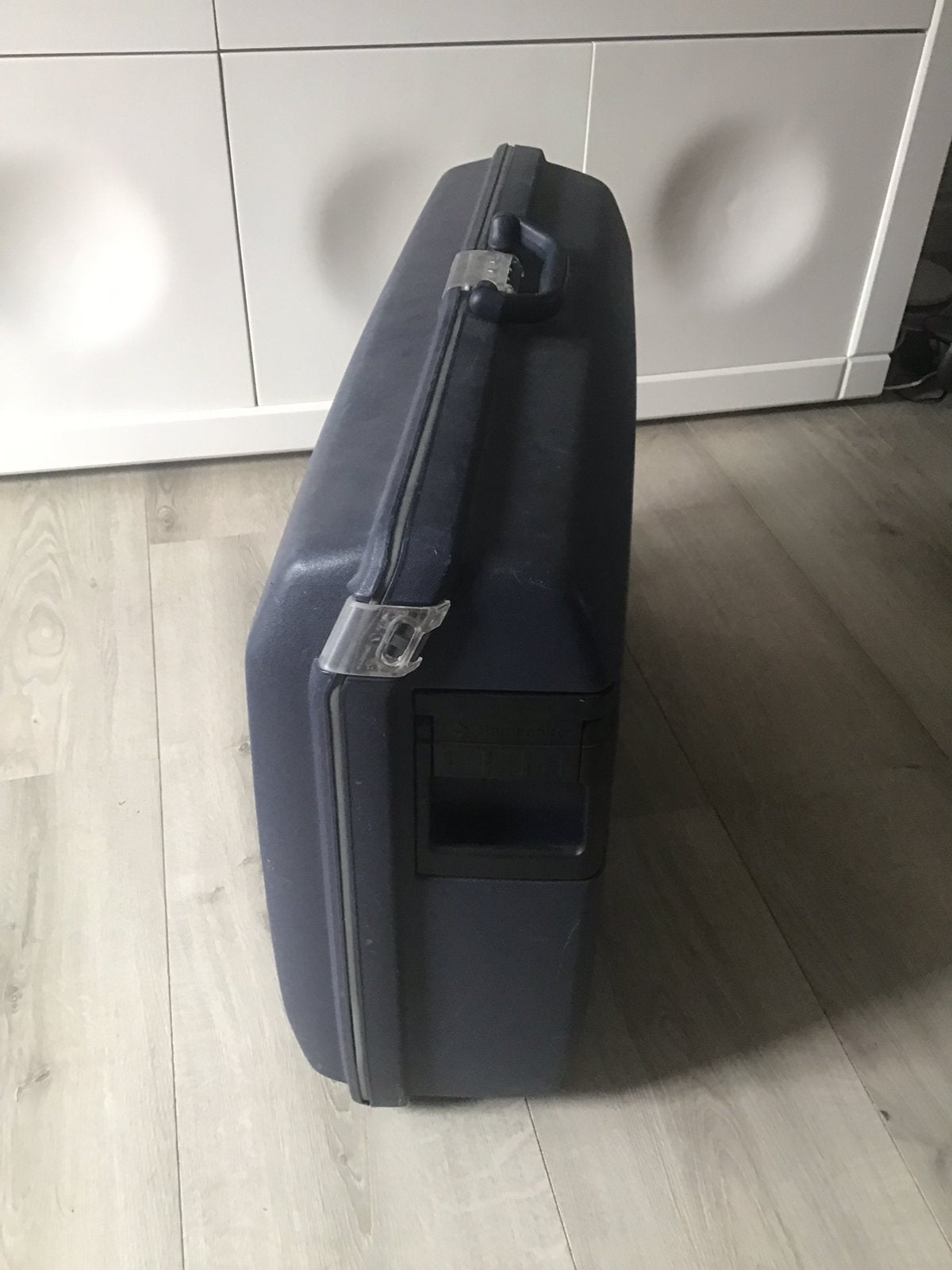 Grote blauwe Samsonite Oyster koffer met cijferslot/wielen, Wieltjes, Gebruikt, Grote blauwe Samsonite Oyster koffer met cijferslot/wielen