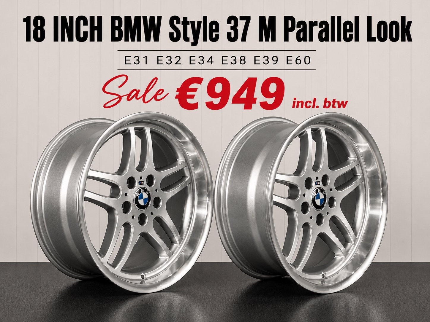 18" BMW Breedset M-Parellel Style 37 Look E34 E38 E39 E60, Ophalen, 18 inch, Velg(en), Nieuw