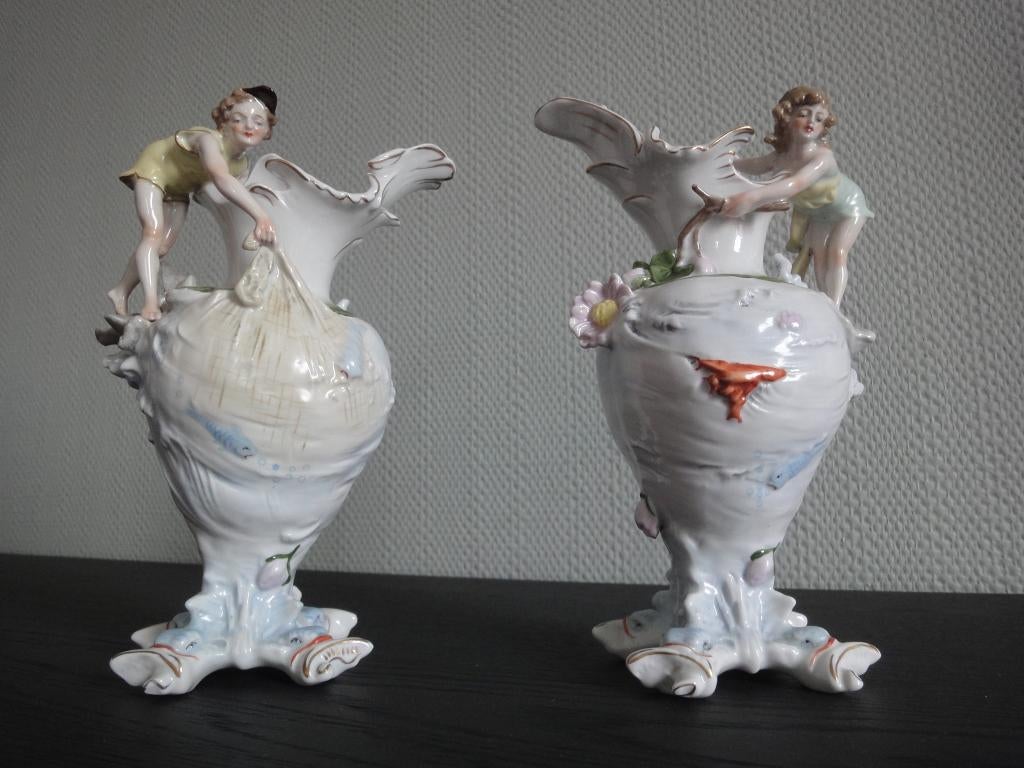 PORSELEINEN VAZEN MET VIS DECO, Antiek en Kunst, Ophalen of Verzenden