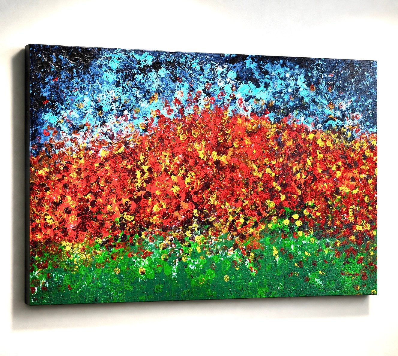 Groot abstract schilderij, acryl op linnen, 3D, Ophalen