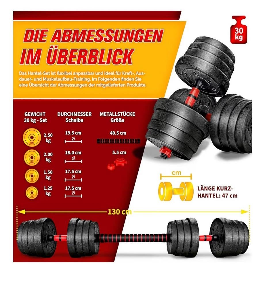 Nieuwe ongebruikte 30 kg halterset, Sport en Fitness, Fitnessmaterialen, Ophalen