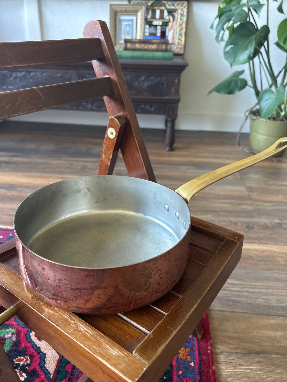 Antieke Koperen Koekenpan met Messing Handvat, Antiek en Kunst, Ophalen, Koper
