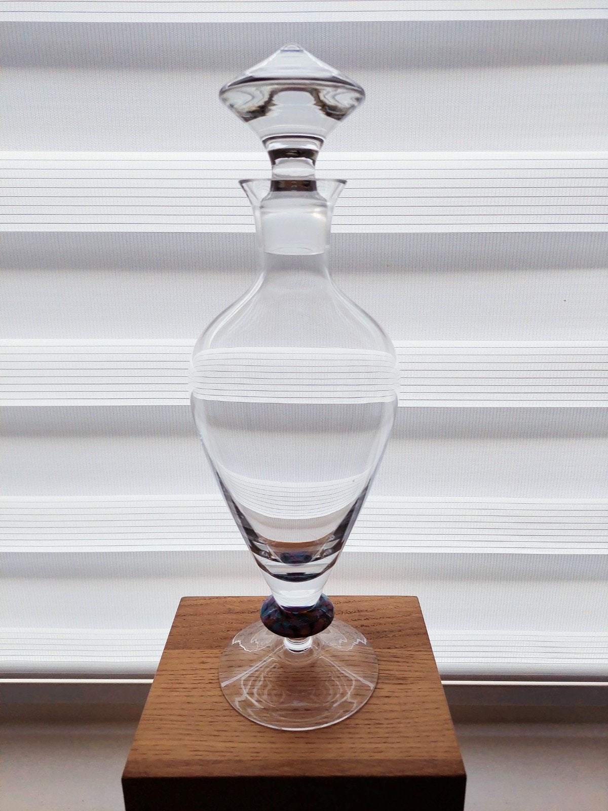 Vintage Eisch Kristal Karaf met Kleurrijke Nodus, ca. 1980, Antiek en Kunst, Ophalen of Verzenden