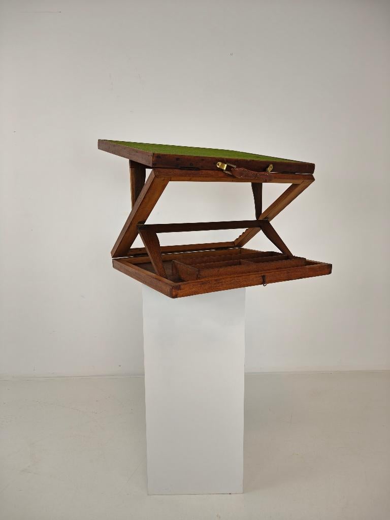 Antieke draagbare lessenaar koffer – circa 1920, Antiek en Kunst, Ophalen of Verzenden