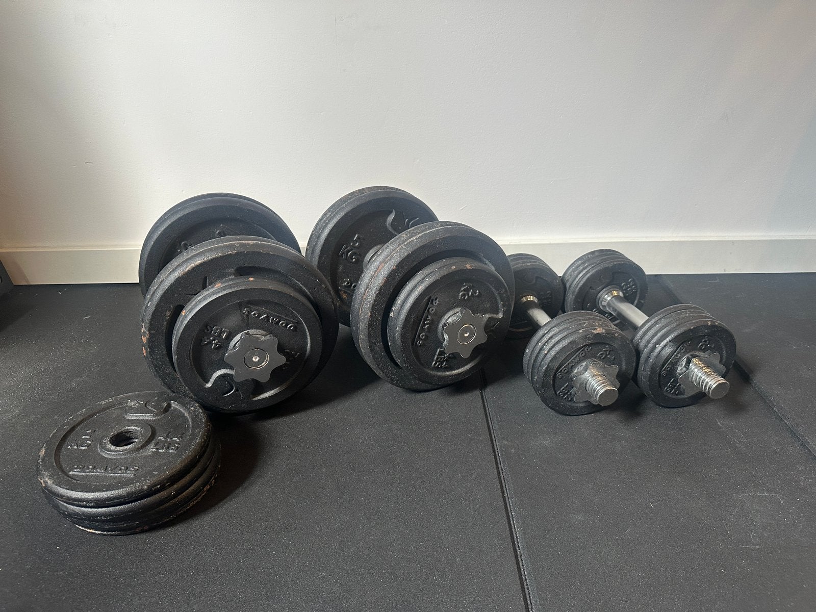 Domyos zware halters dumbells, 60 kg in totaal(!) Kracht, Sport en Fitness, Fitnessmaterialen, Ophalen, Gebruikt, Dumbbell