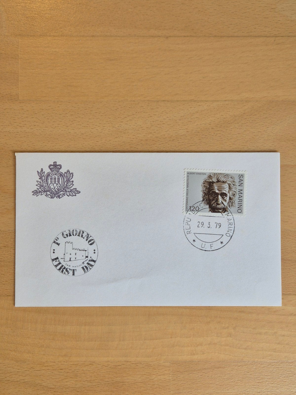 FDC 1979 San Marino Einstein, Postzegels en Munten, Ophalen of Verzenden, Onbeschreven, Europa