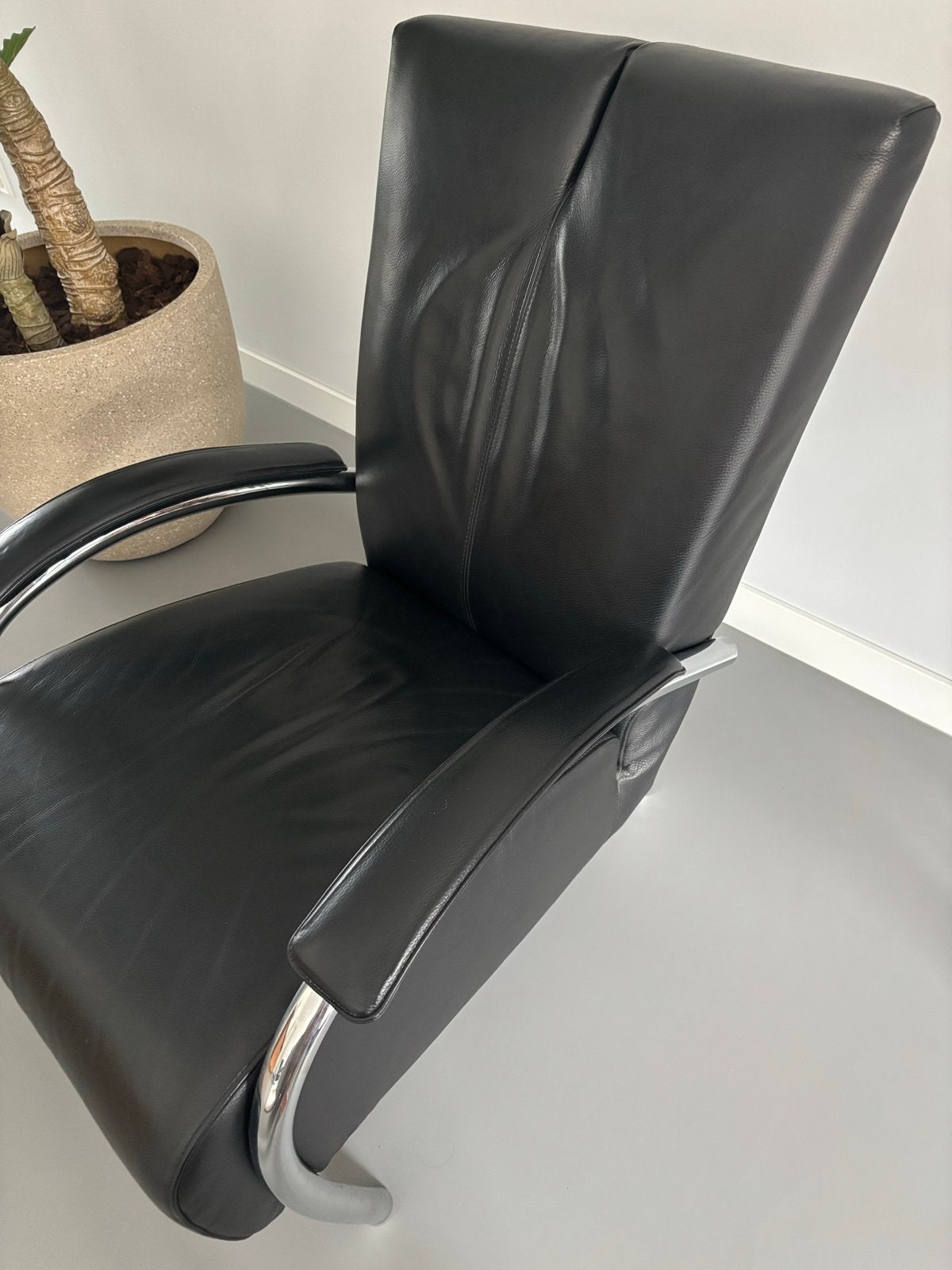 Molinari Academia Vintage Hoog model Fauteuil - Gaaf Leder, Ophalen, Gebruikt, Leer, 75 tot 100 cm