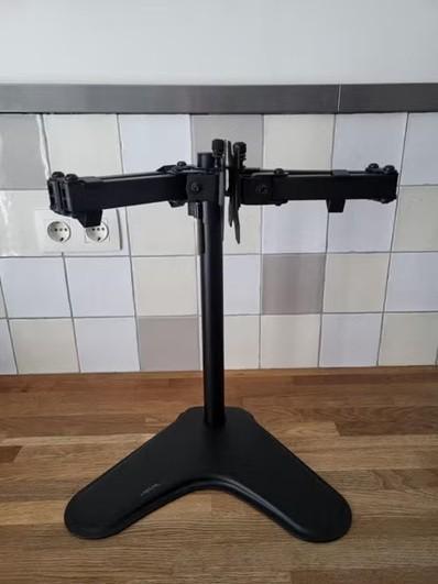 LogiLink Dual Dubbelen Monitor Standaard - Zwart, Computers en Software, Monitoren, IPS, In hoogte verstelbaar, 60 Hz of minder
