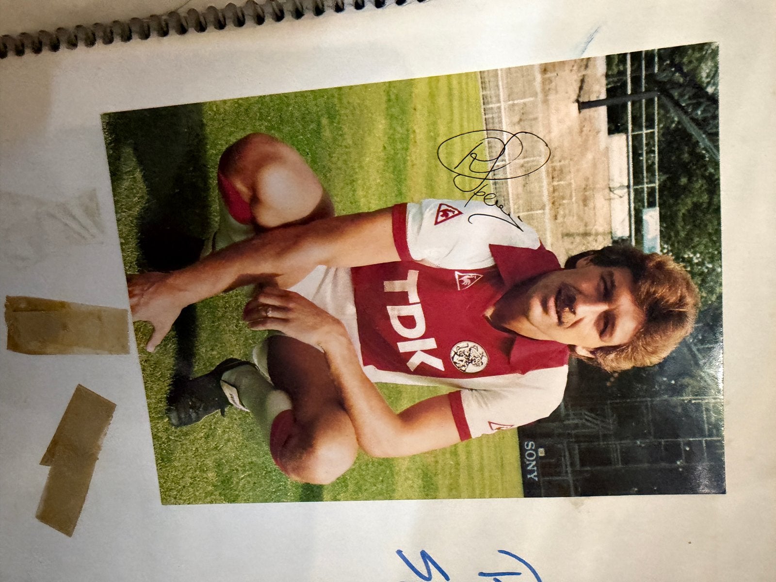 Ronald Spelbos - Originele gesigneerde spelerskaart Ajax, Verzamelen, Ophalen of Verzenden, Gebruikt, Ajax, Spelerskaart