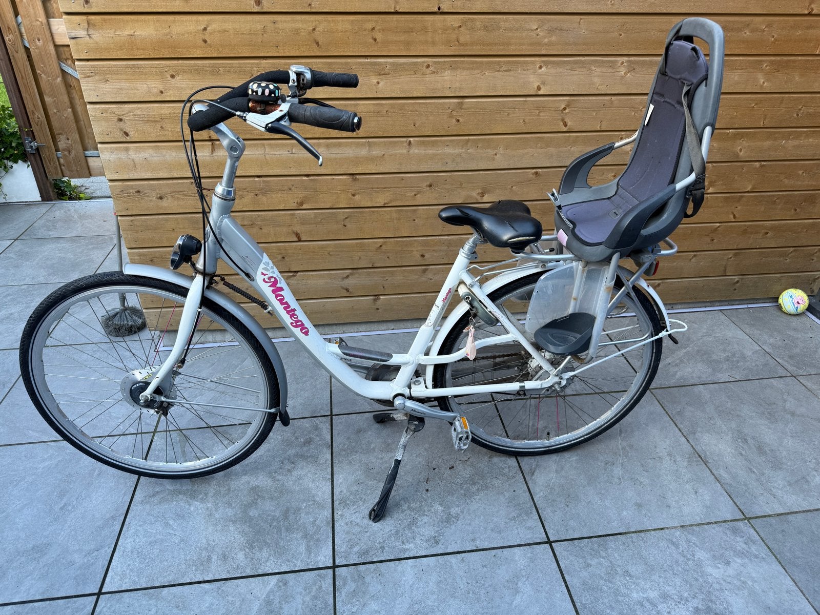 Montego Moederfiets met kinderzitje, Fietsen en Brommers, Gebruikt, Dubbele standaard, 50 tot 53 cm, Ophalen