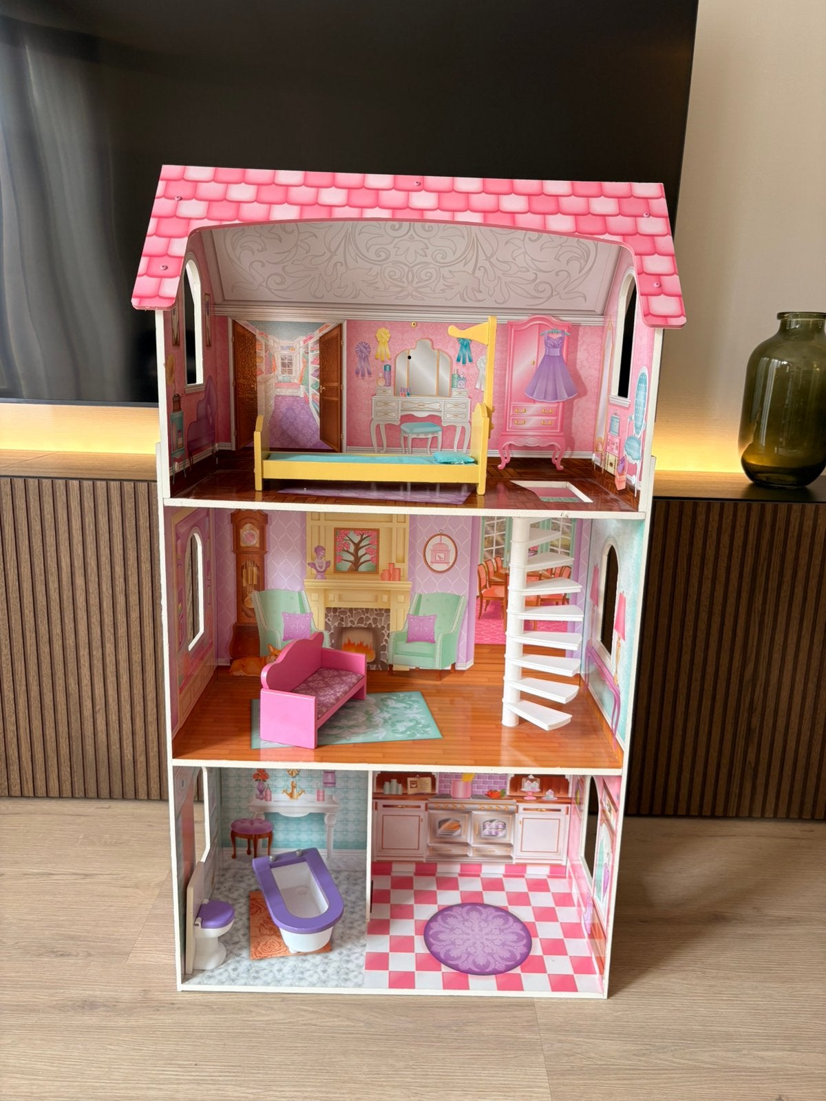 KidKraft Penelope Poppenhuis 111 cm hoog incl. meubels, Kinderen en Baby's, Speelgoed | Poppenhuizen, Ophalen, Zo goed als nieuw