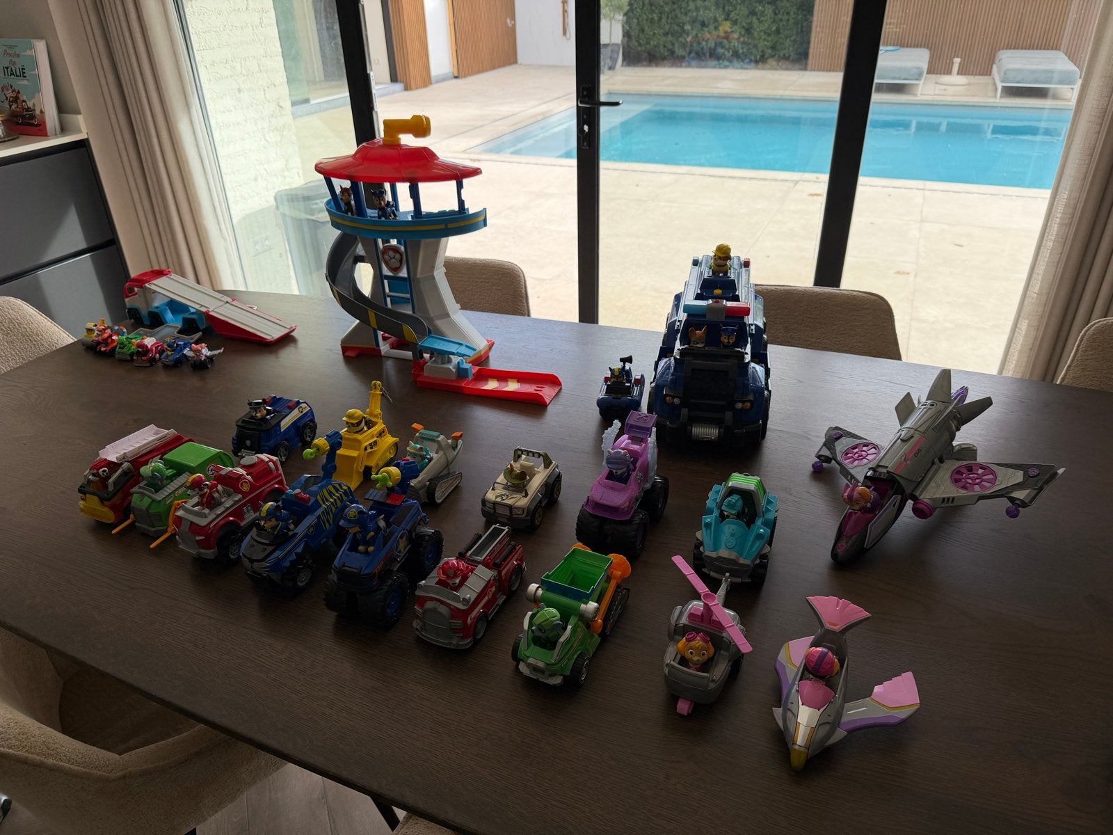 Grote Paw Patrol collectie: voertuigen, toren, vrachtwagen, Ophalen, Gebruikt
