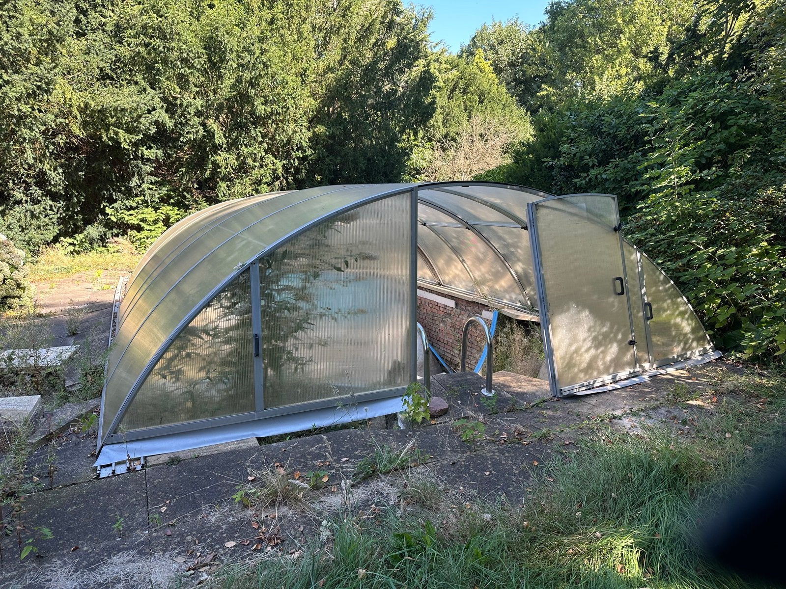 Zwembad met overkapping (ingestort), Gebruikt, 200 tot 300 cm, Rechthoekig, Ophalen