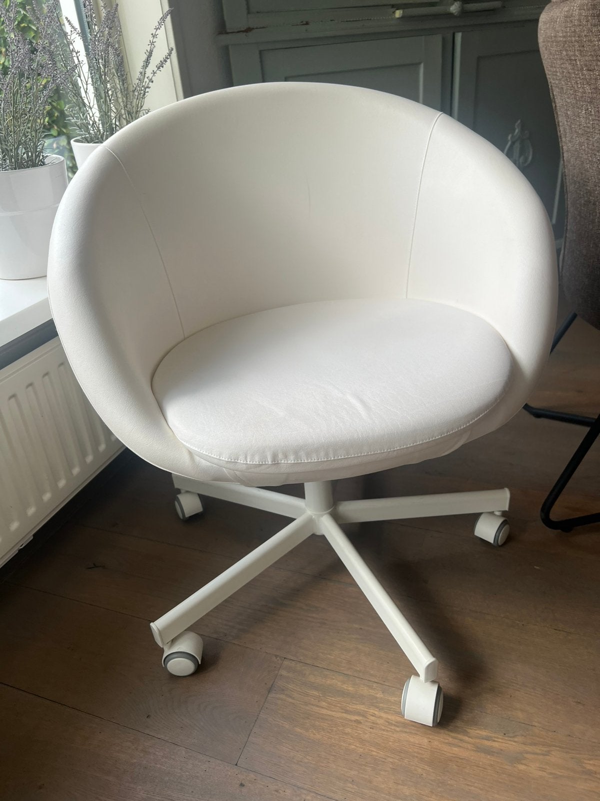Witte salonstoel / bureaustoel, Ophalen, Gebruikt, Wit, Bureaustoel