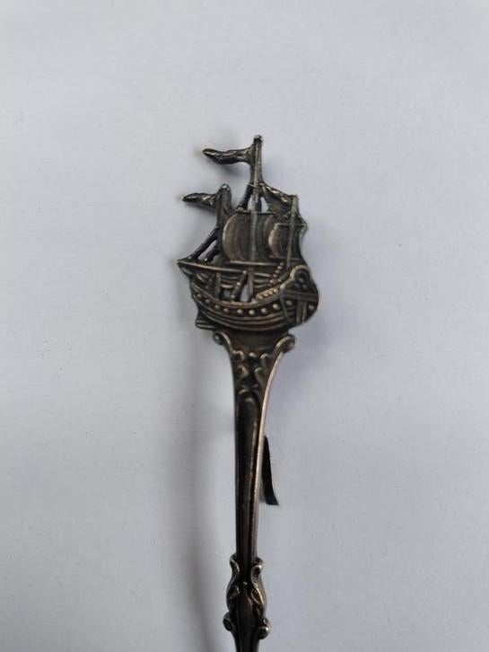 Chique lange suikerschep met afbeelding zeilschip, Ophalen of Verzenden