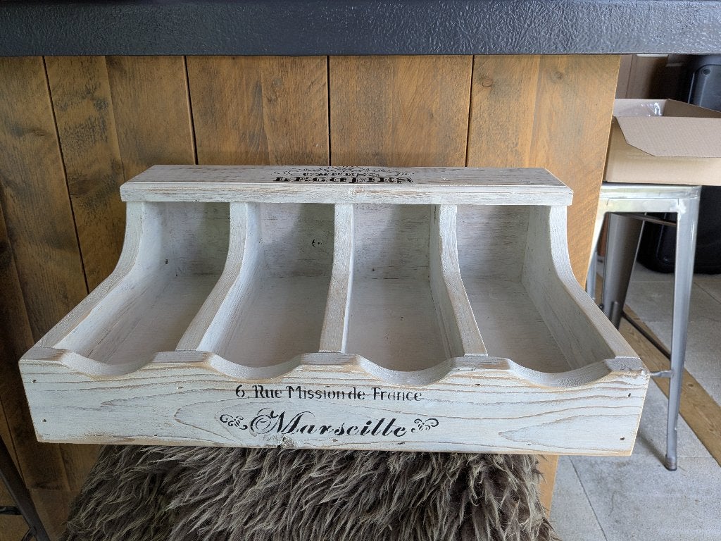 Brocante houten bestekbak, Antiek en Kunst, Curiosa en Brocante, Ophalen of Verzenden