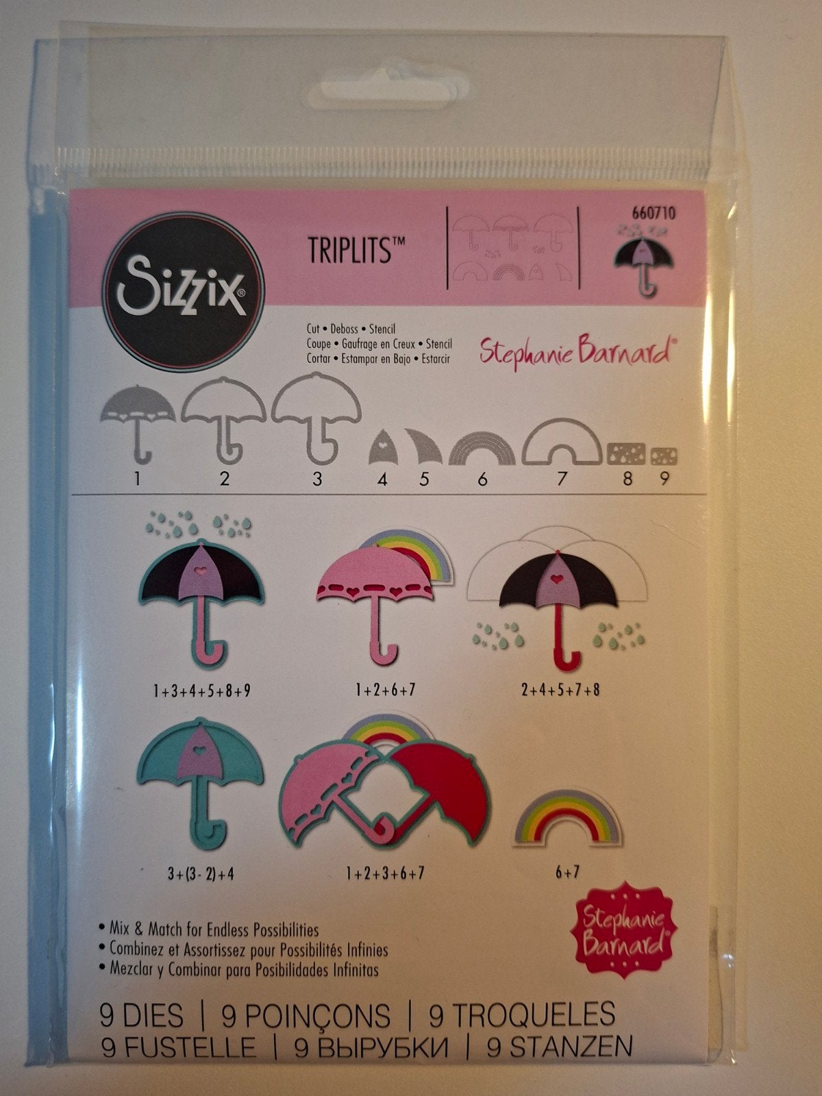 Sizzix Triplits Stansset Paraplu's Stephanie Barnard Nieuw, Ophalen of Verzenden, Nieuw, Overige thema's