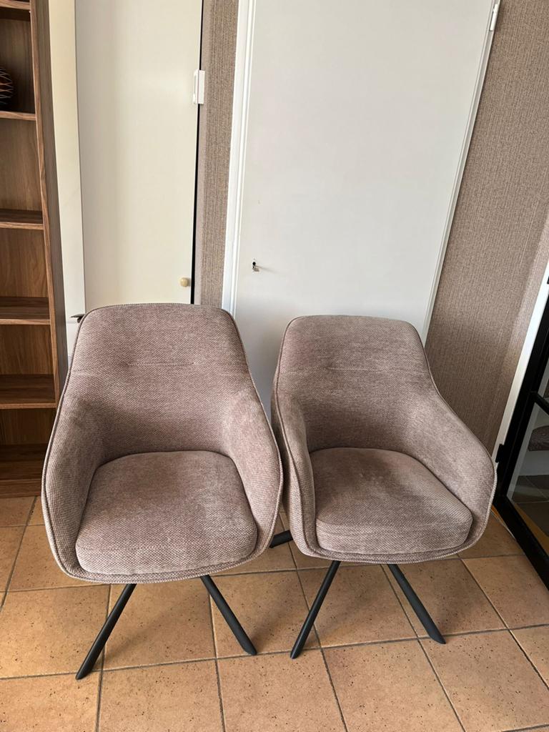 2 stoffen Eijerkamp stoelen/fauteuils, Ophalen, Twee, Bruin, Zo goed als nieuw