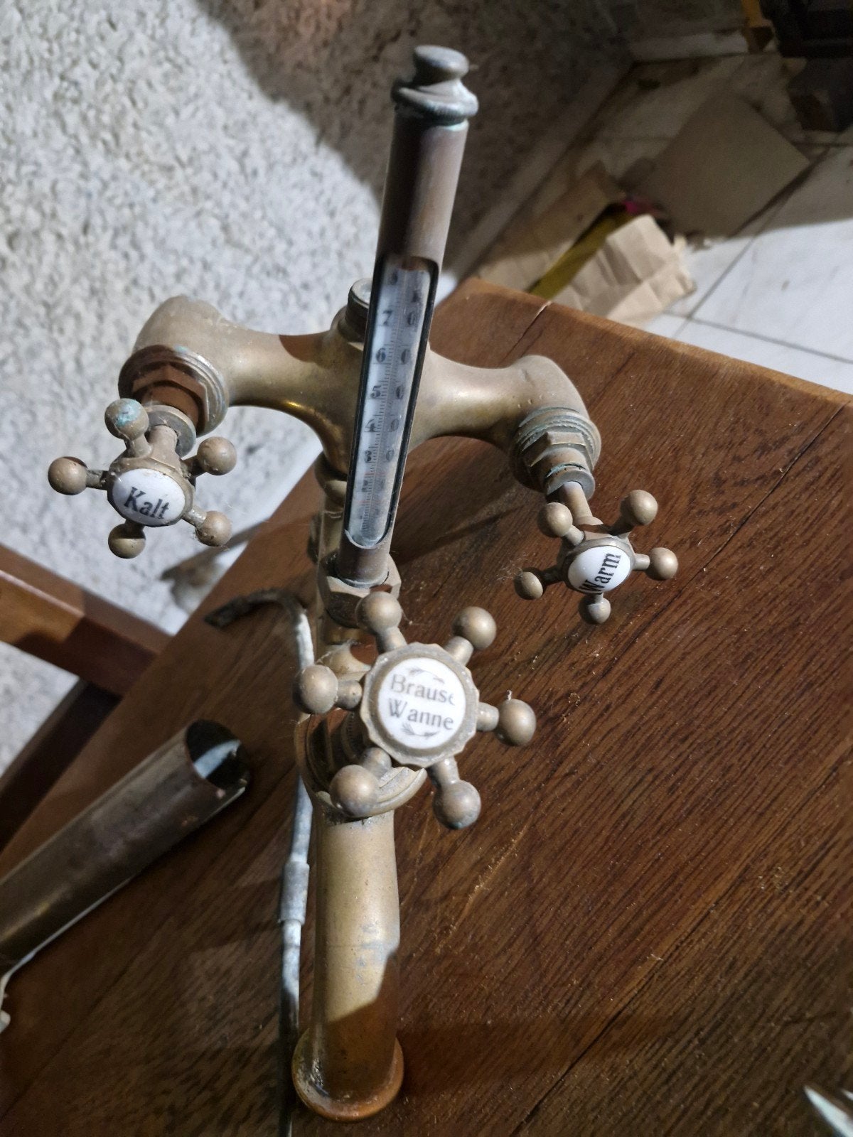 Antieke kranen en badaccessoires - Messing, Ophalen of Verzenden, Gebruikt, Koper, Kraan