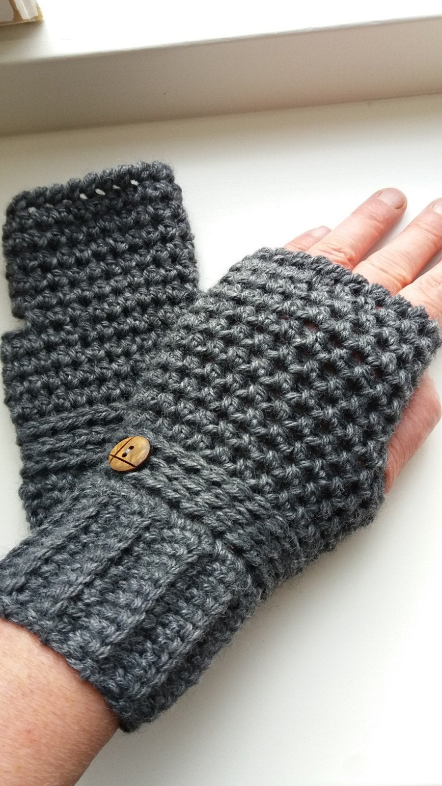 1 paar Vingerloze Handgehaakte handschoenen polswarmers, Kleding | Dames, Maat 42/44 (L), Nieuw, Ophalen of Verzenden, Made by Ester