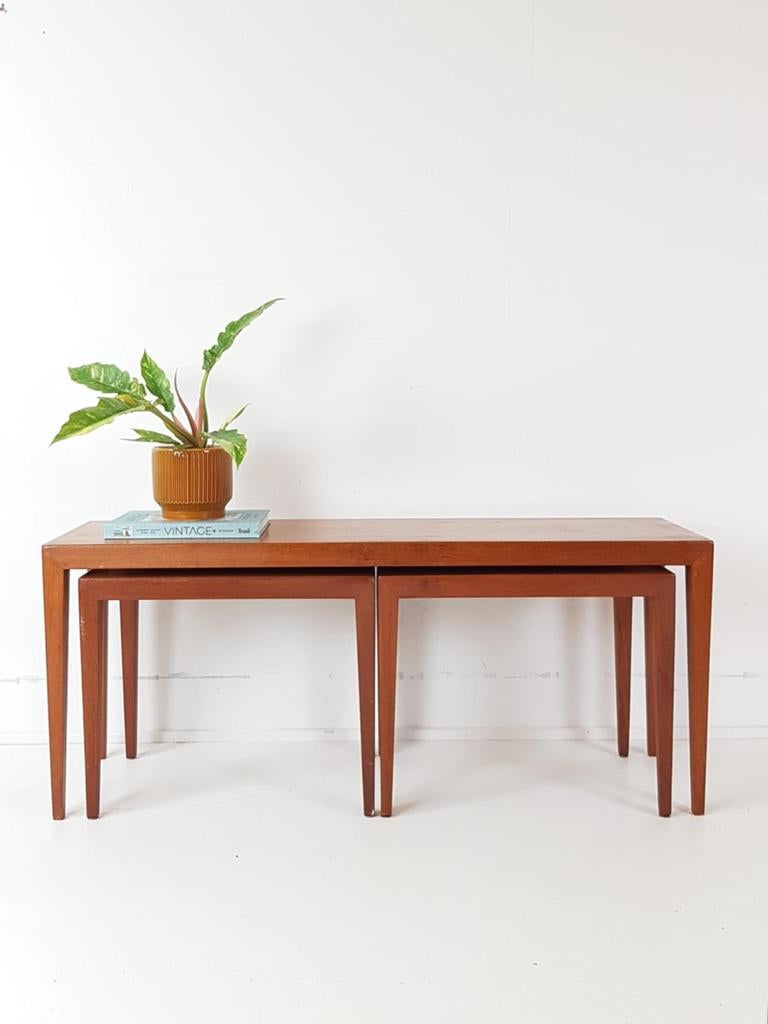 Mimi set Severin Hansen | 3x salontafel bijzettafeltjes teak, Gebruikt, 100 tot 150 cm, ., Minder dan 50 cm
