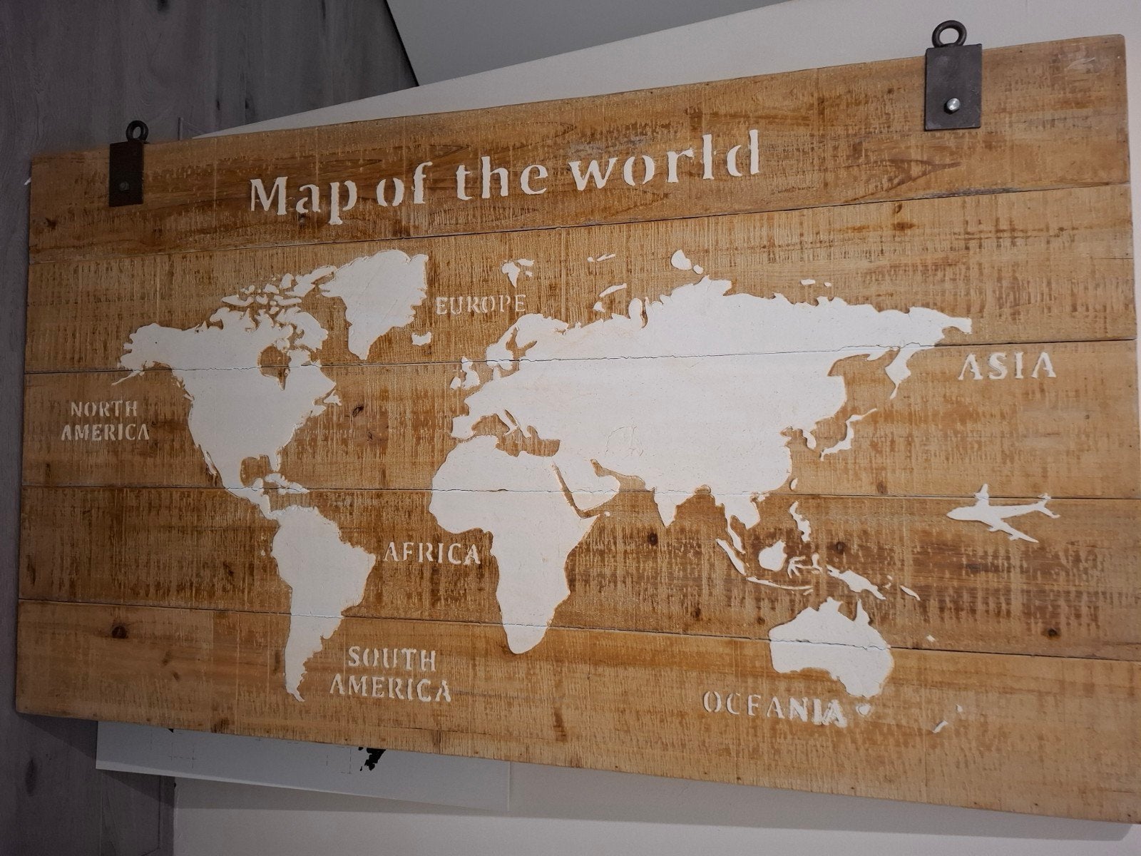 Houten Wereldkaart Wanddecoratie - Vintage Stijl, Ophalen, Gebruikt, Hout, Vintage