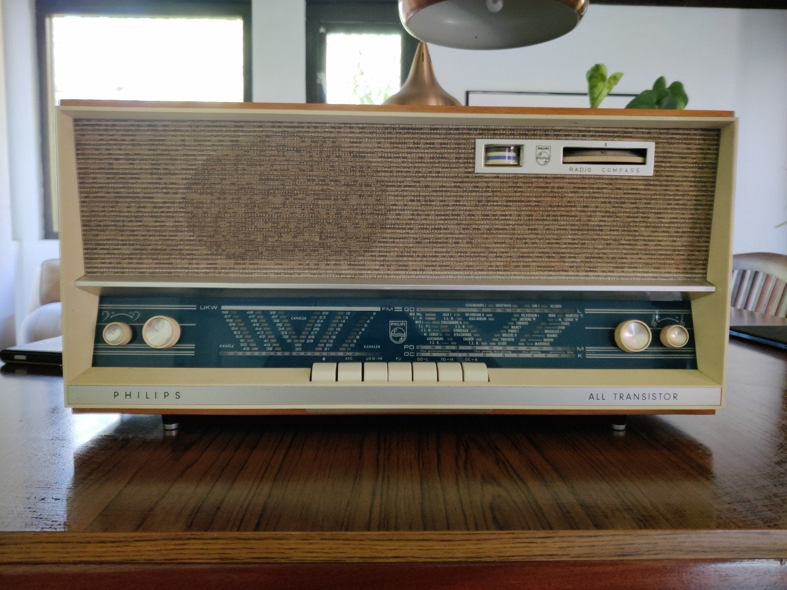 Vintage Philips Radio Compass Transistorradio, Ophalen, Gebruikt, Transistorradio