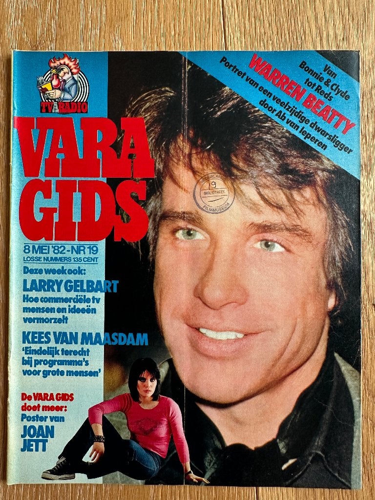 VARA Gids 8 mei 1982, met Warren Beatty, Pinkpop, Joan Jett, Ophalen of Verzenden, Gelezen, Muziek, Film of Tv
