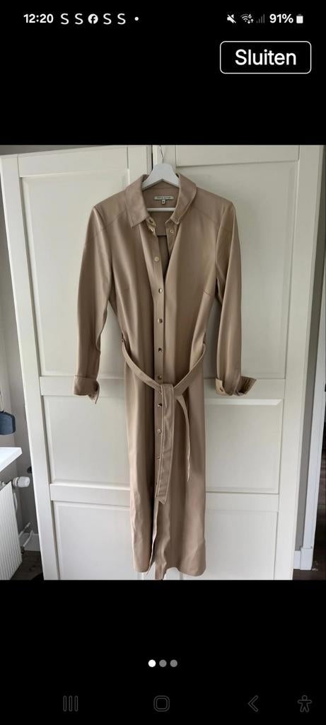 Fifth House leren look jurk - Maat 40, Kleding | Dames, Maat 38/40 (M), Beige, Ophalen of Verzenden, Zo goed als nieuw