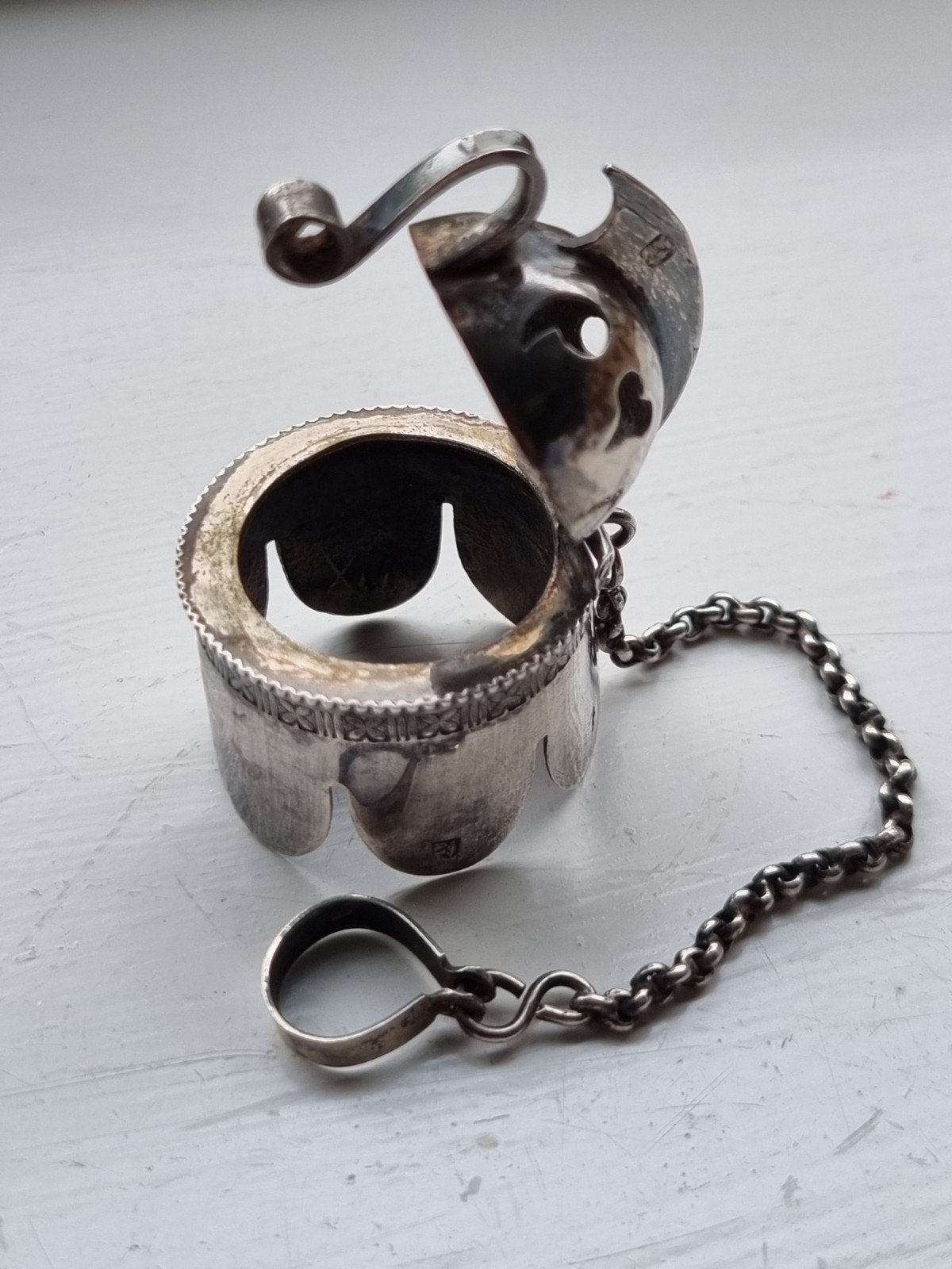 Mooie antiek zilveren Pijpendop ca 1850 Schoonhoven, Antiek en Kunst, Ophalen of Verzenden, Zilver