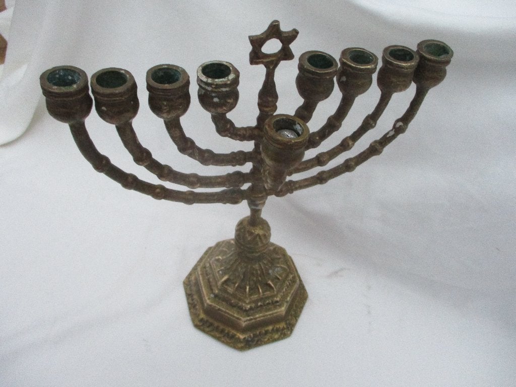 Bronzen Menorah kandelaar,v.a 40,00e, Ophalen of Verzenden, Koper of Brons