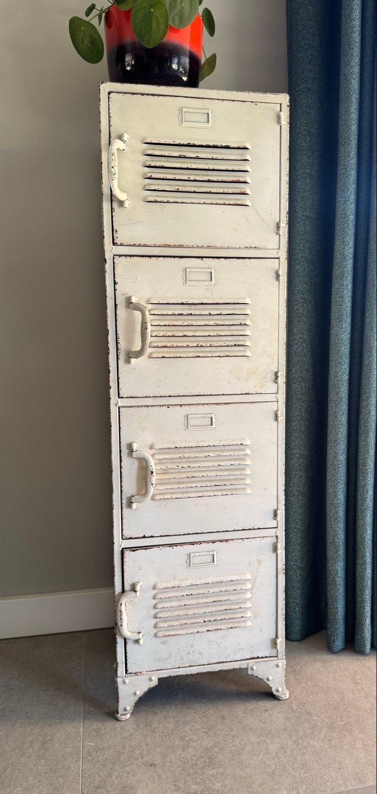 Vintage locker kastje crème wit, Huis en Inrichting, Ophalen, Gebruikt