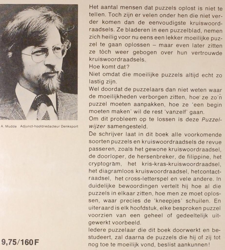 Puzzelwijzer - Handleiding kruiswoordpuzzel (1978), Verzenden, Minder dan 500 stukjes, Zo goed als nieuw, Puzzelboek