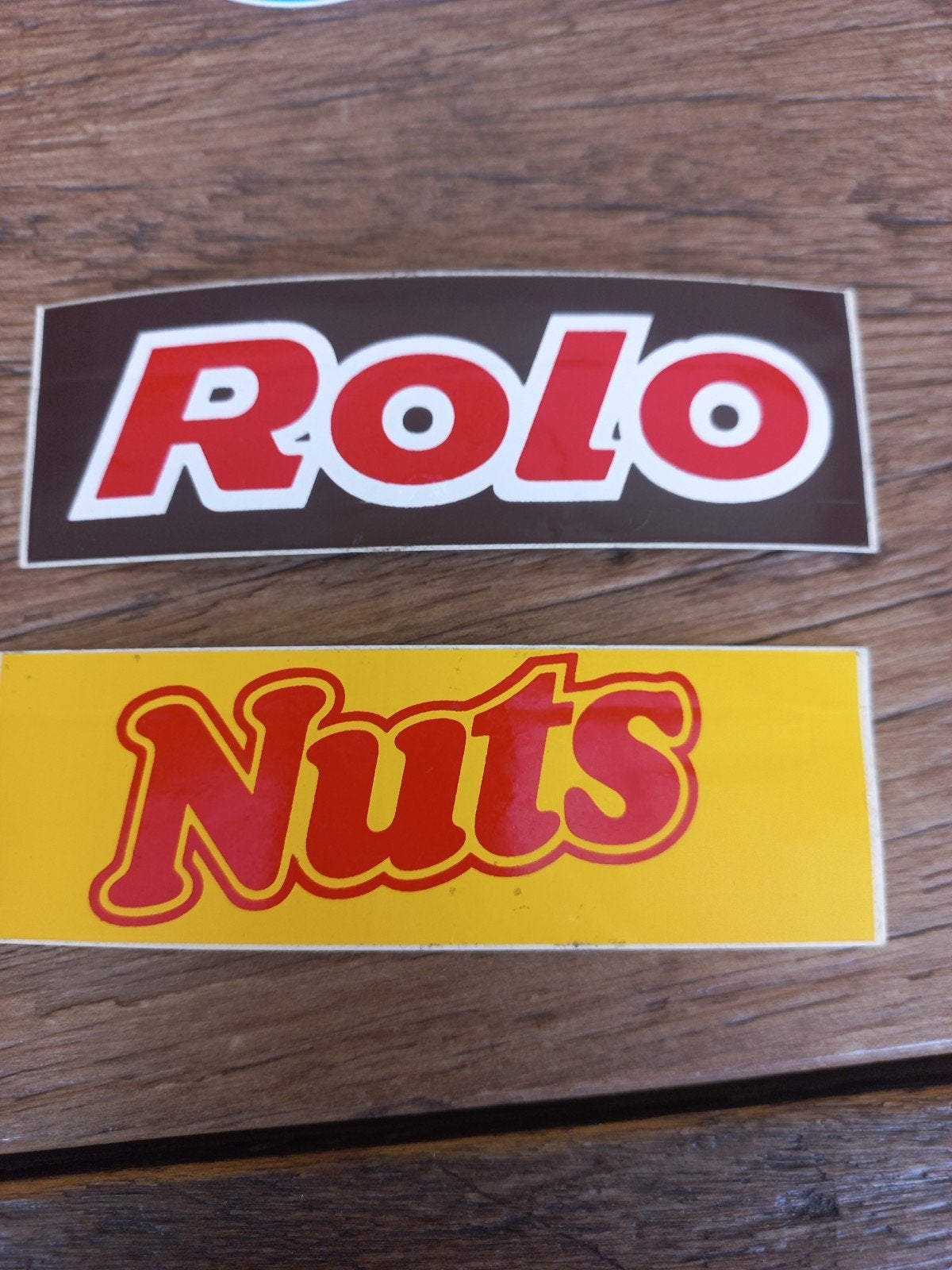 Rolo en Nuts stickers - Vintage snoep reclame, Ophalen of Verzenden