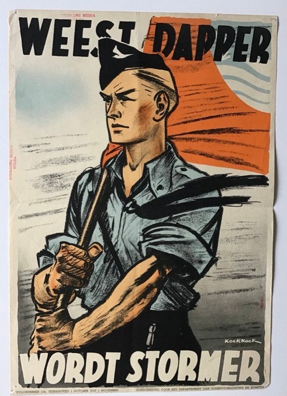 Een Vlag, Een Jeugd, Een Ideaal - Jeugdstorm, Ophalen of Verzenden, Overige soorten, Nederland, Foto of Poster