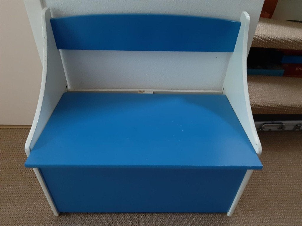 houten kist kinder zitje bankje opbergkist speelgoedkist, Ophalen, Gebruikt, Overige typen