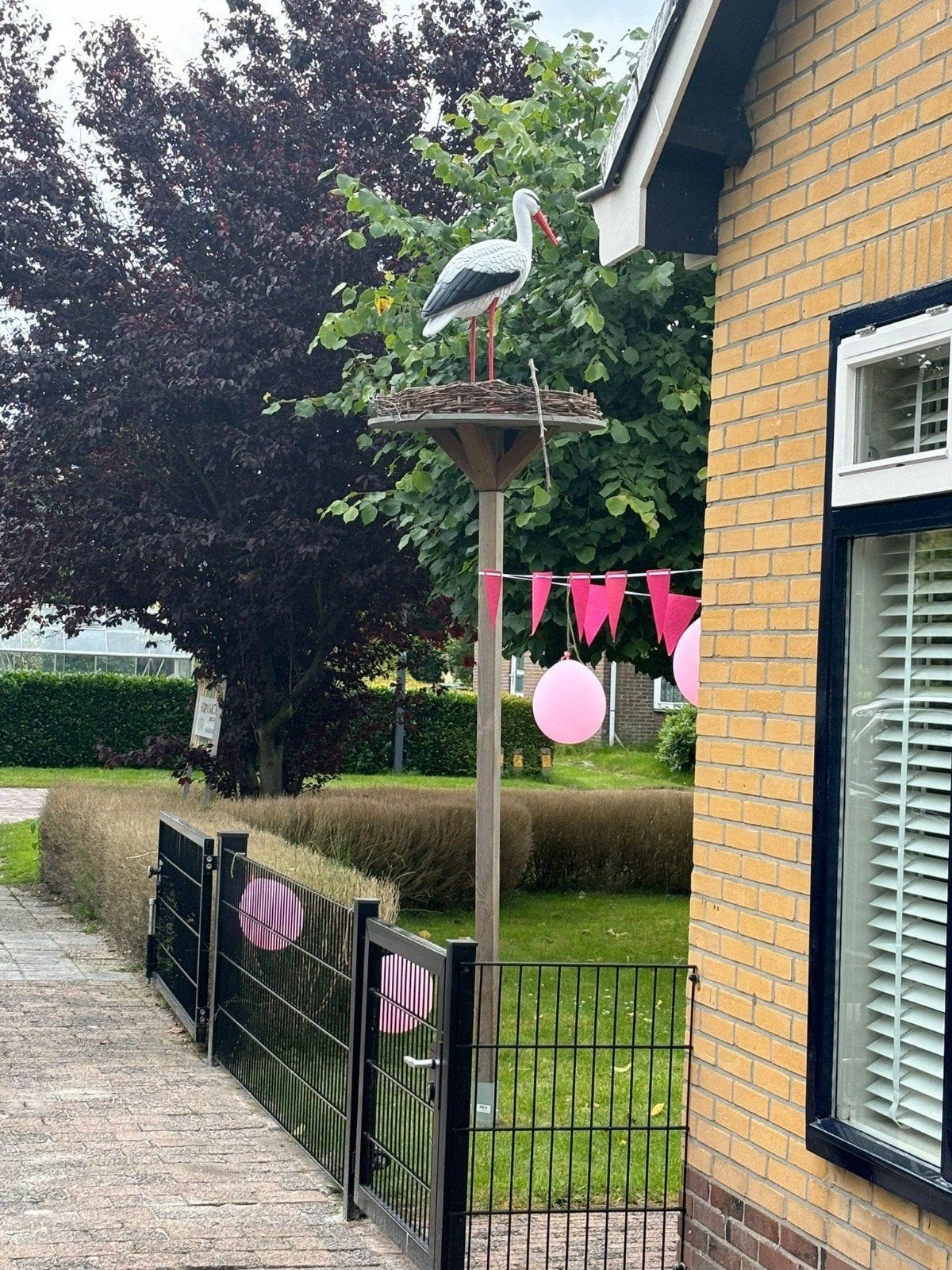 Ooievaar te huur, Ophalen, Zo goed als nieuw, Geboortebord