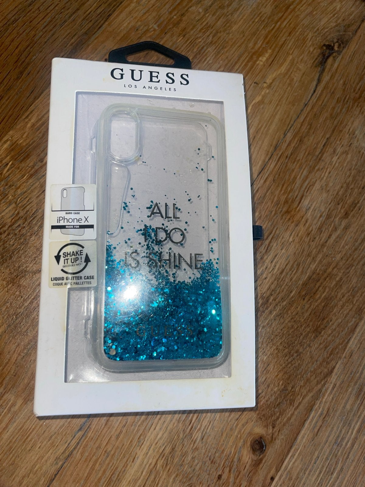 Guess iPhone hoesje met glitter - iPhone X/XS, Telecommunicatie, Mobiele telefoons | Hoesjes en Frontjes | Apple iPhone, Gebruikt