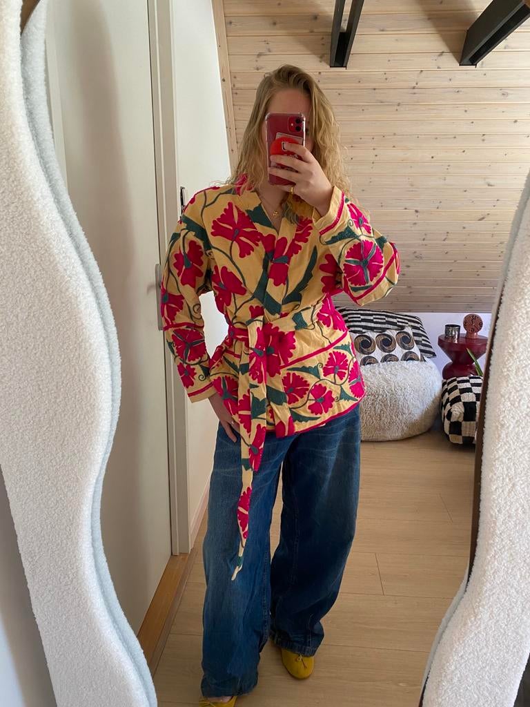 Sissel edelbo Suzy embroidery kimono, Beige, Nieuw, Ophalen of Verzenden, Jasje