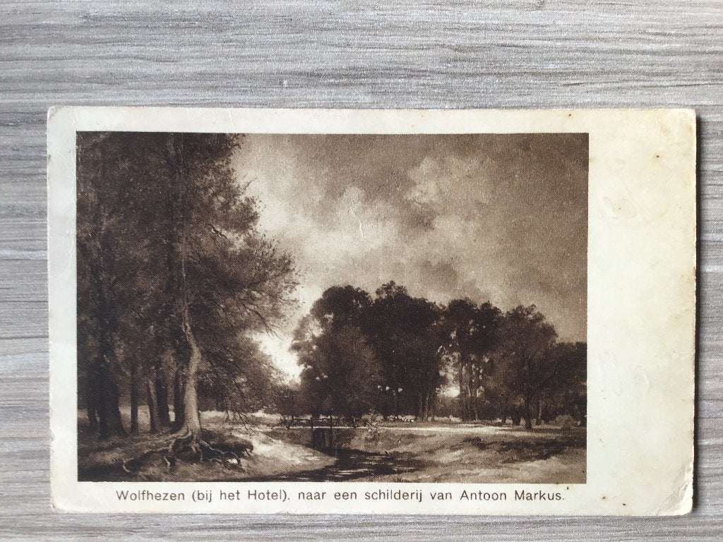 Oude briefkaart Wolfhezen (bij Hotel)naar Antoon Markus 1921, Ophalen of Verzenden, Voor 1920, Gelopen, Gelderland